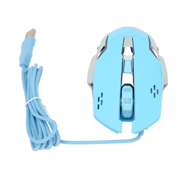 Trådløs Spillmus USB Optisk Datamus med RGB Bakgrunnsbelysning 4 Justerbare DPI Opptil 3600 Bærbar Stille Mus for Windows 7 8 10 XP Blå