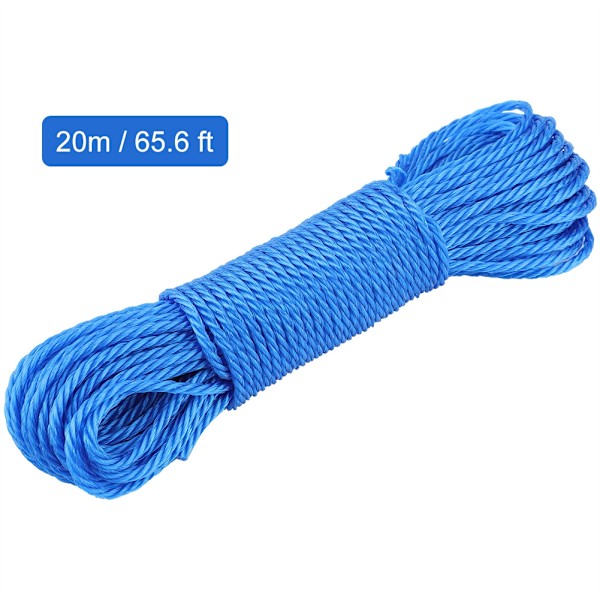 20m Nylon Reb/Line/Snøre Tøjline Have Camping Udendørs (Blå)