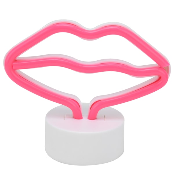 USB-drevet neonskilt i leppeform med stativ – Ideelt LED-lys for barnerom, fester og feiringer