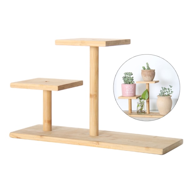 (Sjekk om det mangler noen brett ved innkommende varer) Bambus skrivebords blomsterstativ plantehylle kjøkken krydderhylle emballasjestørrelse 37*13*3cm