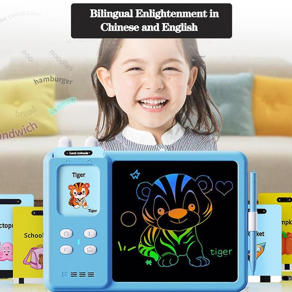 Plug-In Typ LCD Graffitis Tablet Set Upplysning Barns Pedagogiska Leksaksbräda 2 i 1 Läskort Pink