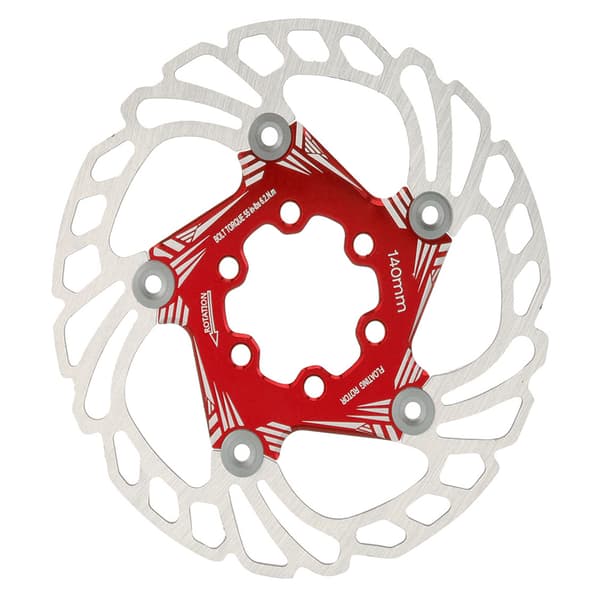 Röda 140mm flytande kylande bromsskivor för mountainbikes