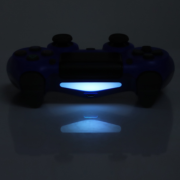 Plastisk ABS V2 Program Intelligent Trådløs Bluetooth Gamepad Spilkonsol med Hovedtelefonhul til PS4Blå