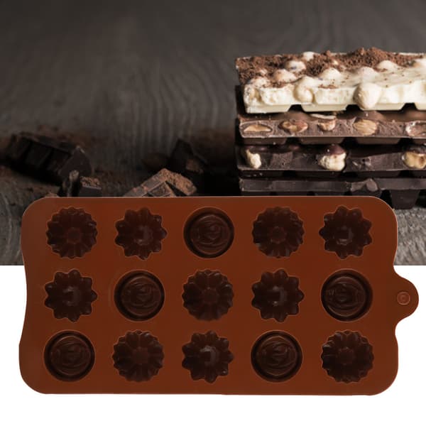 2 stk. 15 Rums Blomsterform Silikone Kageform Chokoladeform DIY Bageværktøj