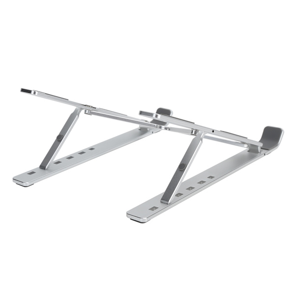 Foldbart Metal Laptop Stativ Justerbart Bærbart Notebook Tablet Holder Sølv 2 Pakke