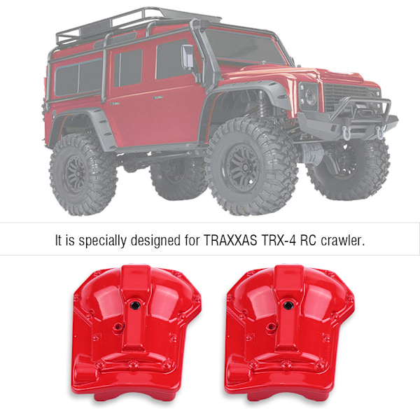 Metalliakselin kotelo Traxxas TRX4 1/10 RC -kiipeilyautolle, etu- ja taka-akselit (punainen)