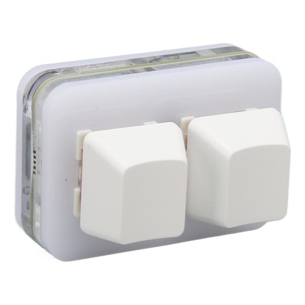 USB 2-knapps Mini Tastatur med Tilpassbar RGB LED Bakgrunnsbelysning, Makroprogrammering for Windows, OS X og Linux (Hvit)