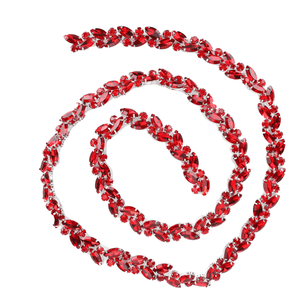 Horse Eye Flower Chain Glass Diamond DIY Shoelisse Klær Dekorasjon Tilbehør Stor Rød