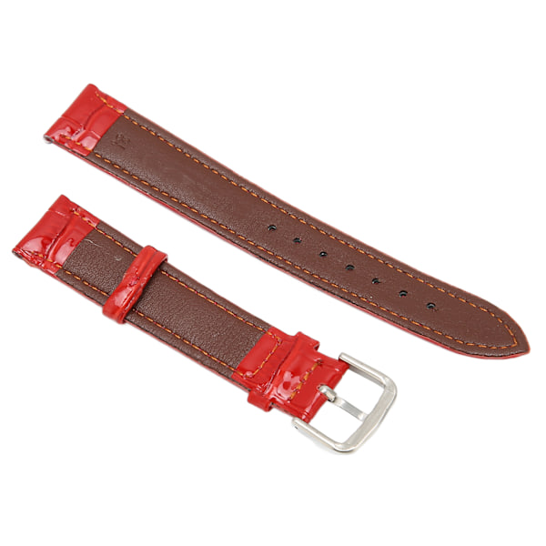 Rött konstläder armband för klocka med 18 mm stiftspänne - Svettbeständigt, luktbeständigt, universell passform för män och kvinnor