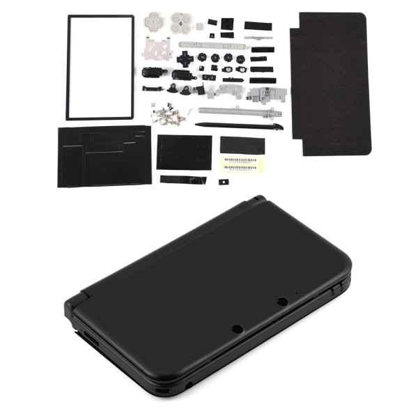 Helt cover Case Reparationsdelar Komplett ersättningssats för Nintendo 3DS XL Svart