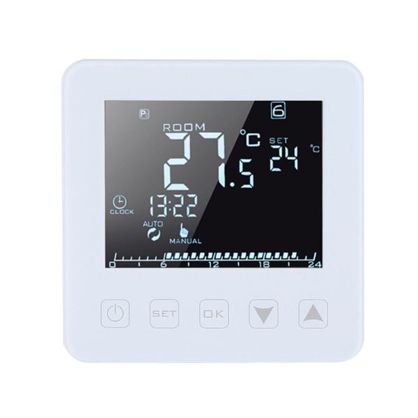 16A programmerbar LCD-skærm Elektrisk varmetermostat Rumtemperaturregulator- W