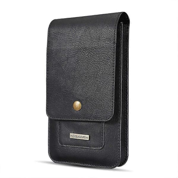DG.MING Universal Cowskin Leather Protective Case Waist Bag Black