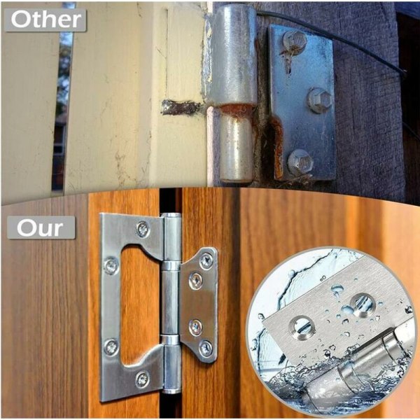 4 stykker tungt dørhengsel rustfritt stål hengsler Kulelager dørhengsel utvendig porthengsel for husdører, soverom