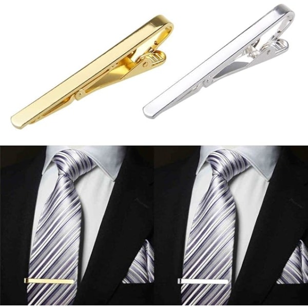 Kolmen pakkauksen tyylikäs miesten metallinen yksinkertainen solmio solkitangon solkipidike