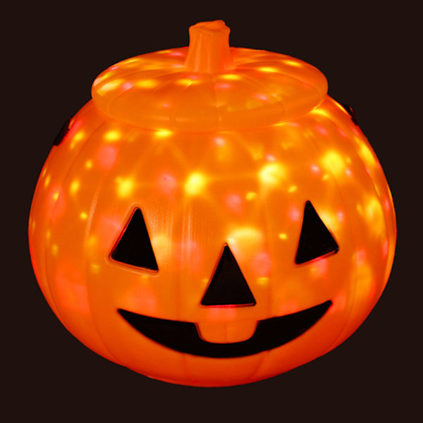 LED Lydaktivert Halloween-Gresskarbøtte med Håndtak - Perfekt for Godteriinnsamling og Festlige Pynt