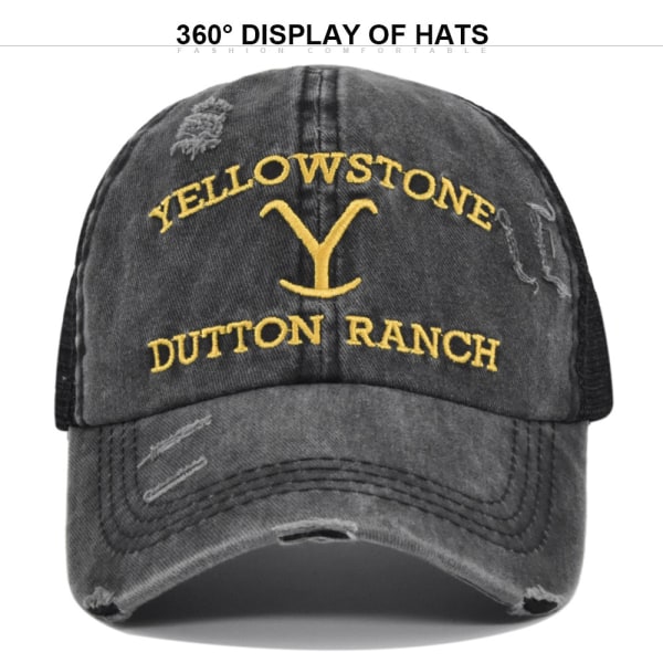 Yellowstone Dutton Ranch Baseball Hut Verstellbare bestikke Kappe（A）