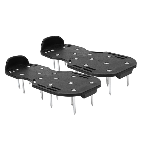 Manuell plenlufter Hage Piggsandaler Gras Piggsko med sinklegering metallspenne stropper for hageindustrien Svart