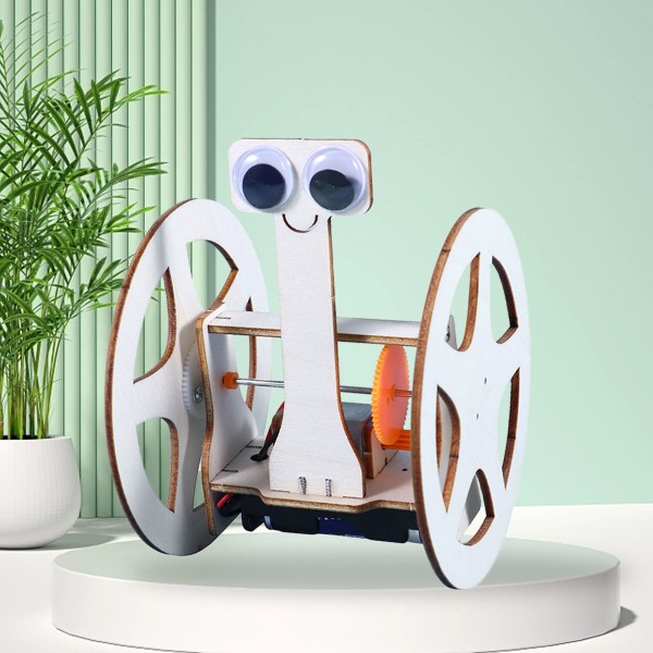 Motorrobotleksak Elektrisk Vetenskaplig DIY Balansbil Trärobotteknisk leksak för barn Typ 1
