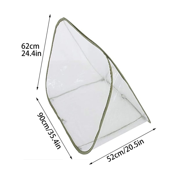 Sammenfoldelig bærbar mini-havedrift drivhus saftige blomster og blomster varmt dække trekantet vejrbestandigt drivhus 90*52*60CM (med 6 jord
