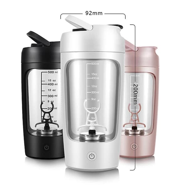 Elektrisk proteinshakerflaske USB-lading proteinshakekopp for utendørs reise White with Powder Box