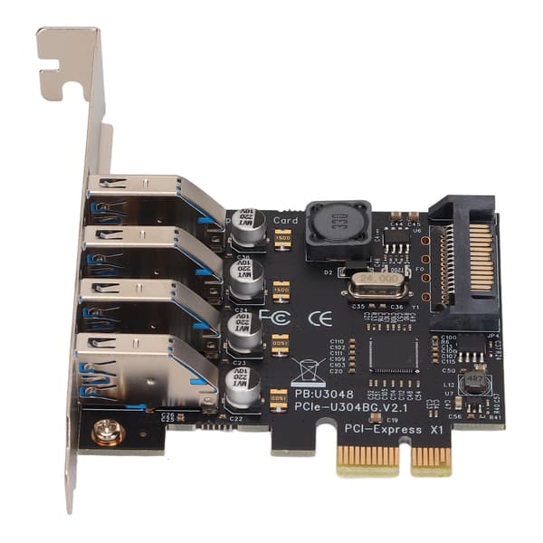USB 3.0 PCIe Udvidelseskort 4 Porte 5Gbps Dataoverførsel til Stationær Computer