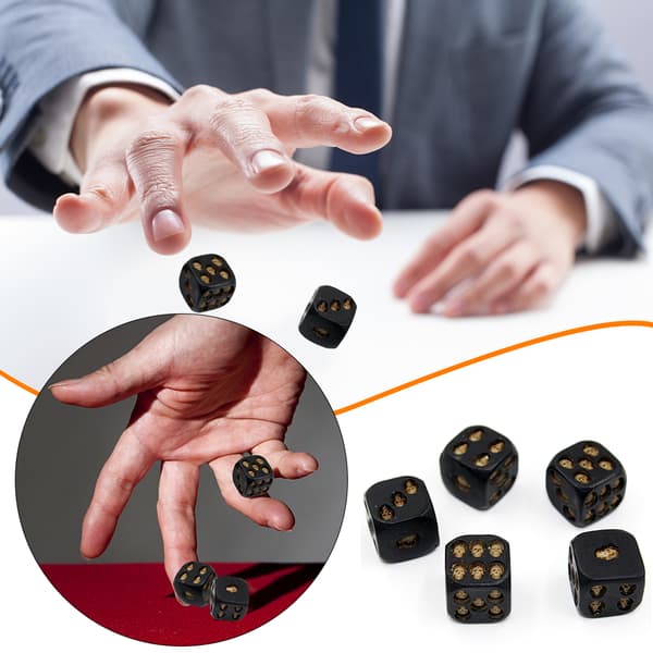 5 stk. Halloween skeletterning knogleterning 3D mini spilterning til klub pub fest