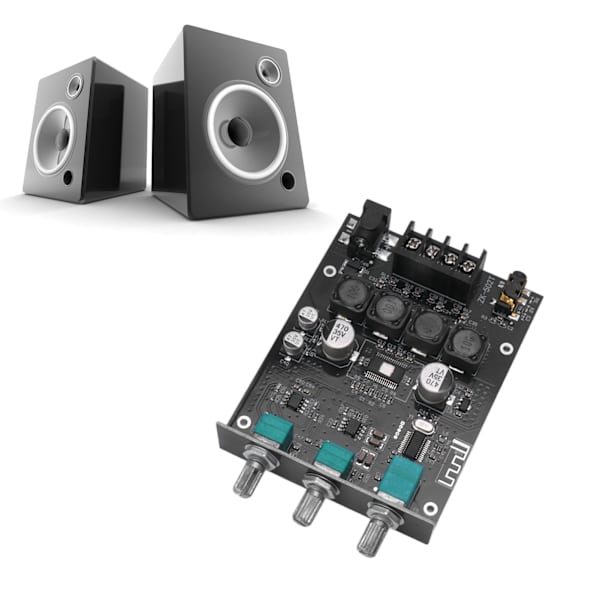 Bluetooth 5.0 Lydforstærkermodul Diskantbasstyring Effektforstærkerkort til passive højttalere 50W+50W DC9‑24V