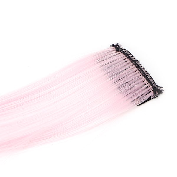 En-delt hårextensions, fargerike profesjonelle hårextensions, striper rett hårklipp, parykk for kvinner, kirsebærblomst rosa