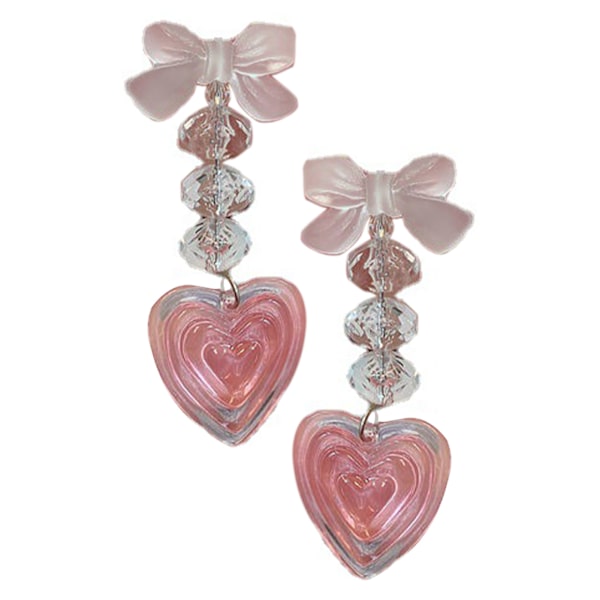 Kvinnors Akryl Love Örhängen Akryl Hjärta Drop Örhängen Söt Örondekoration Rosa