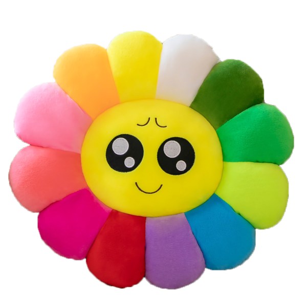 Fargerik solsikkepute tegneserieuttrykk blomsterpute tøypute for kontorsofaType 7