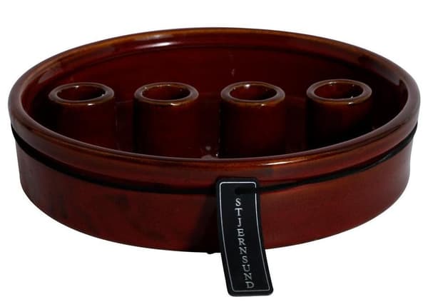 [02]{HH} Adventslysestake Keramikk 18 cm rode