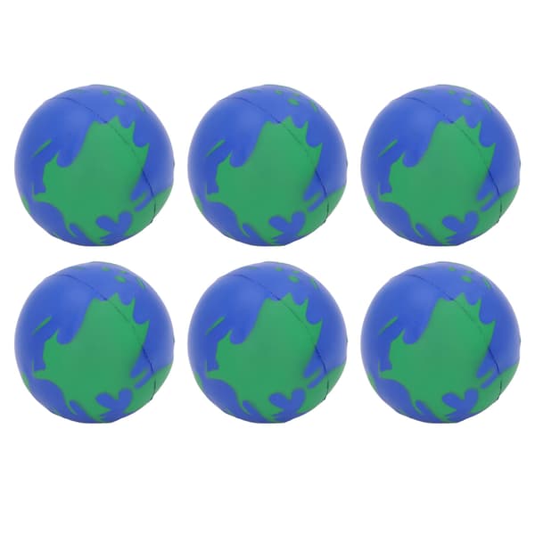 12 stk. Globe Blød Stressbold 63 mm Klembar PU Jordklodebold til Børn Voksne