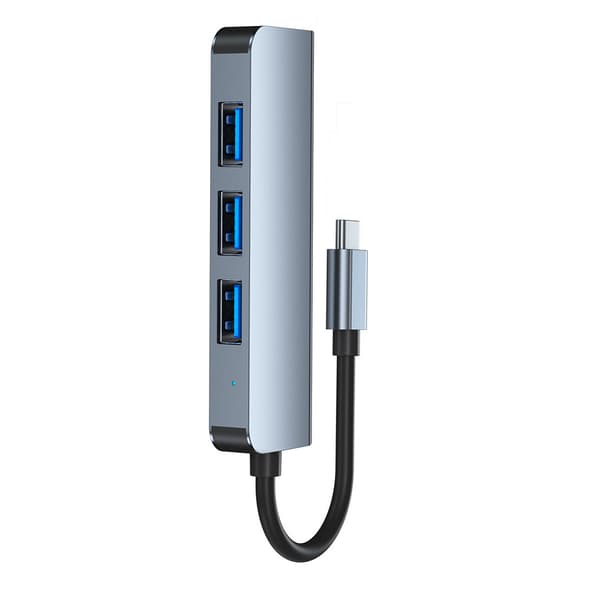USB C Hub 4 Portar Aluminiumlegering USB-splitter Plug and Play Reseadapter