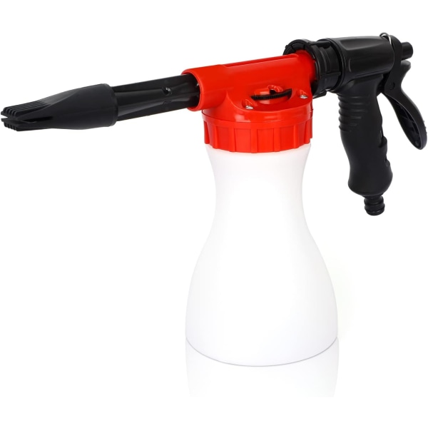 Skumpistol, 900 ml justerbar sprøytepistol koblet til universal hageslange, sprøytepistol for bil, husrengjøring, hagevanning
