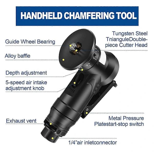 Pneumatic Chamfering Tool, 45 Degree Metal Deburring Tool, Chamfering Machine