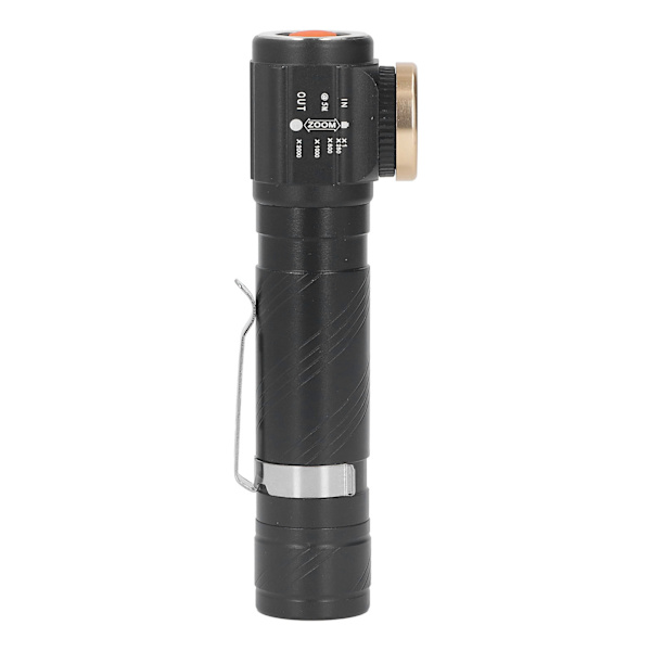 Irrotettava USB-ladattava LED-otsalamppu taskulampulla, 4 säädettävää kirkkaustasoa ja teleskooppinen zoomausominaisuus