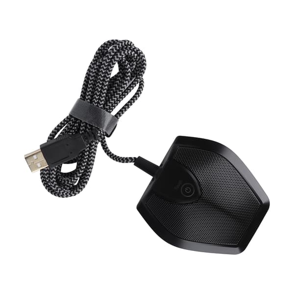 USB-mikrofon med berøringsknap, dobbelt kondensator til video undervisning, konference, gaming, webcast, sort
