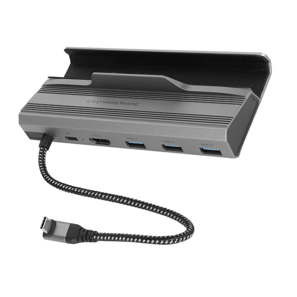 Dockningsstation för Steam Deck 5-i-1 PD-strömförsörjning 3xUSB3.0 HD Multimedia Interface Dockningsställ för Steam Deck V258A
