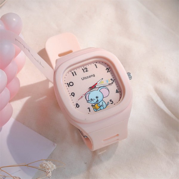 1-osainen watch(vaaleanpunainen elefantti), vedenpitävä lasten rannekello Quartz Movement, 3D-sarjakuvasuunnittelu, digitaalinen watch 3-11-vuotiaille