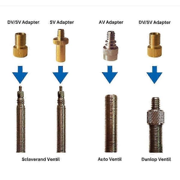 4-pack cykelventiladapter cykelslangventiladapter Sv Av Dv cykelpump bollpump nålinflator