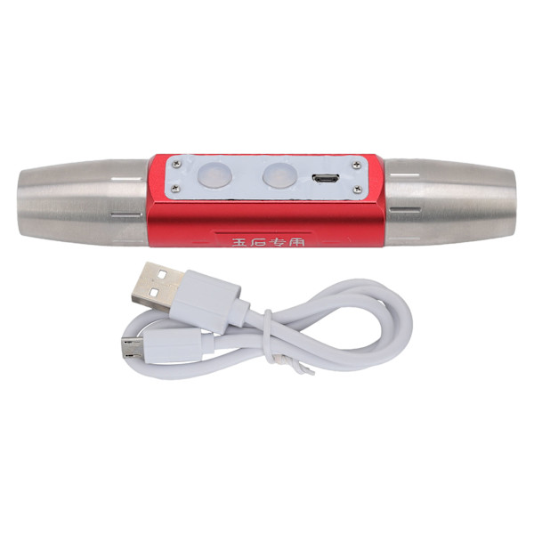 USB-oppladbart edelstenslys med 4 moduser - Slitesterkt metall 2600mAh batteri for smykker og jadevurdering