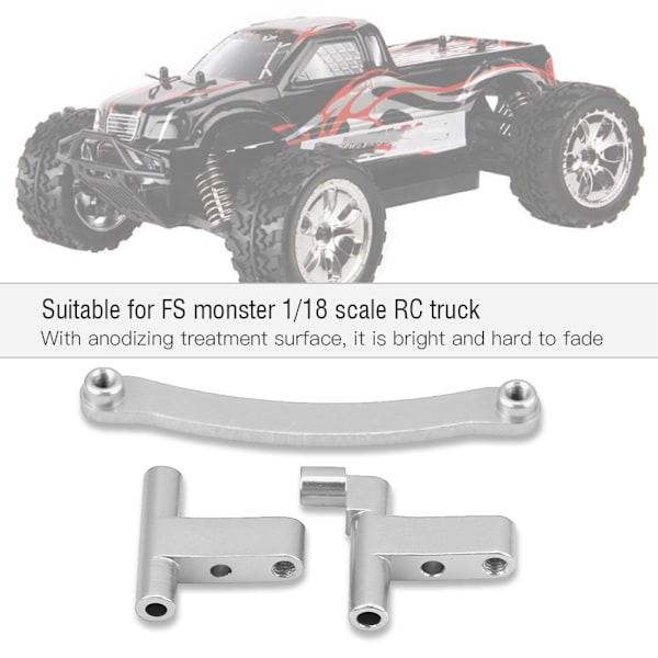 Styrserverspärr komplett montering i aluminiumlegering för FS Monster 1/18 skala RC-truck (Silver)