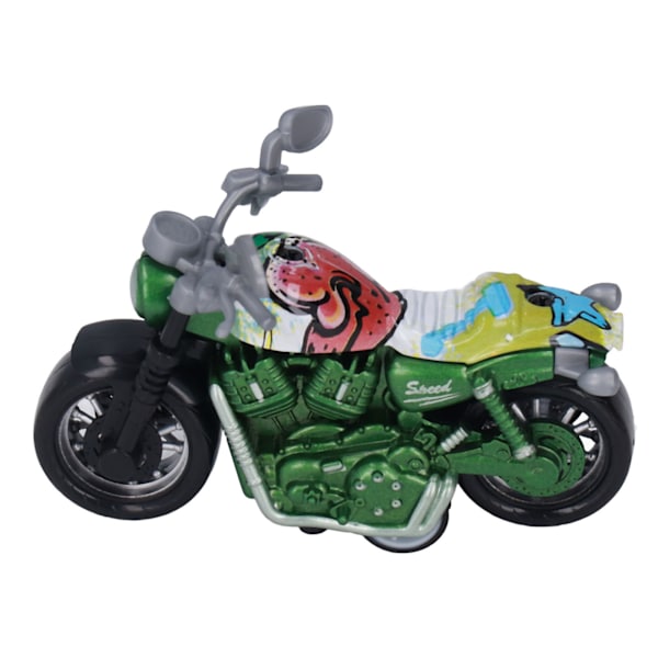 Mini Legering Træk Tilbage Motorcykel Legetøj Høj Simulation Grøn Børn Koordination