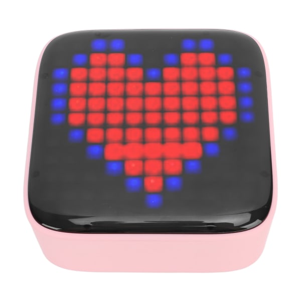 Mini Bluetooth-högtalare Retro LED Färgrik Ljus Pixel Stil Bärbar Trådlös Högtalare för Sovrum Kontor Sovsal Utomhus Rosa