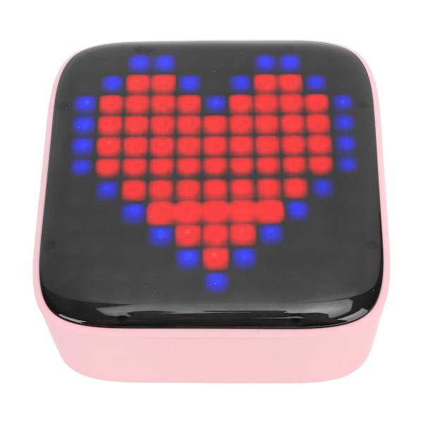 Mini Bluetooth-kaiutin Retro LED Värikäs Valo Pixel-tyyli Kannettava Langaton Kaiutin Makuuhuoneelle Toimistolle Yliopistolle Ulkotiloille Vaaleanpunainen