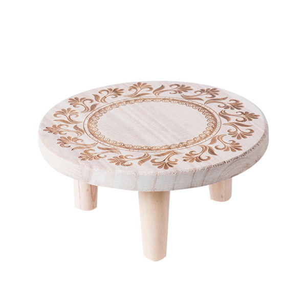Liten blomställning blomhållare inomhus träblomställning hem hotell bordsskiva hylla blomhållare, diameter 25, höjd 12CM (material: trä)