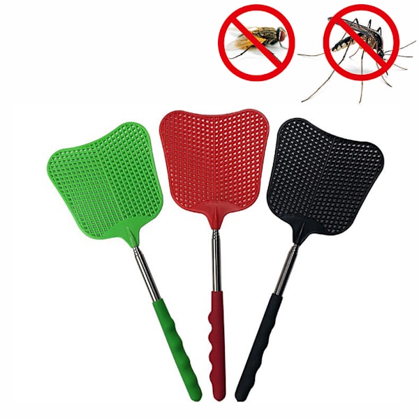3-pack Teleskopiska Flugdödare i Rostfritt Stål - Flugdödare, Myggdödare, Insektsdödare