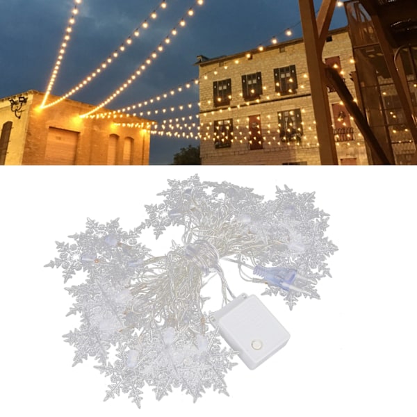 40 LED Snöflingeljussträng - Plug-in Utomhus Juldekoration för Uteplatser & Trädgårdar - EU 220V