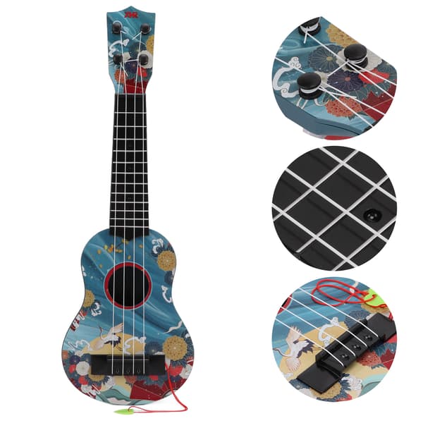 Barnleksak Ukulele Mini Plastgitarr Musikinstrument för förskolebarn Present Blå