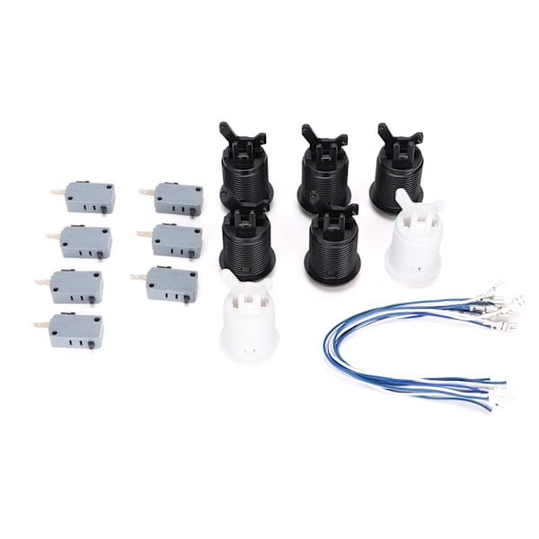 7 stk Arcade-knapper 30mm Happ Standard-knapp med 20cm knappkabel for Arcade1up spillkonsoll Arcade-joystick